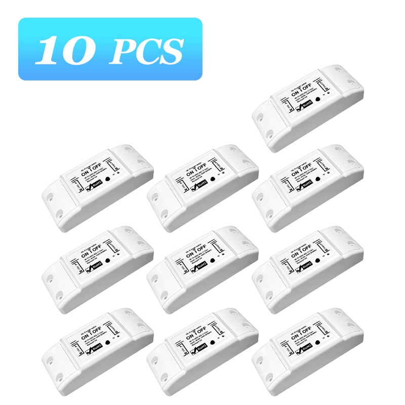 Wifi DIY Smart Switch Remote Controller Timer 90-250V Smart Home Tuya Smartlife APP Control Work with Alexa Google Home Outlets: 10pcs