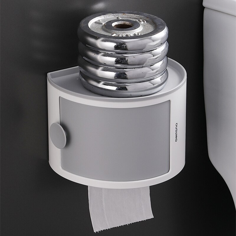 Toilet Tissue Box Double-layer Toilet Paper Rack Toilet Paper Box Non-Perforated Waterproof Roll Paper Tube Paper Box