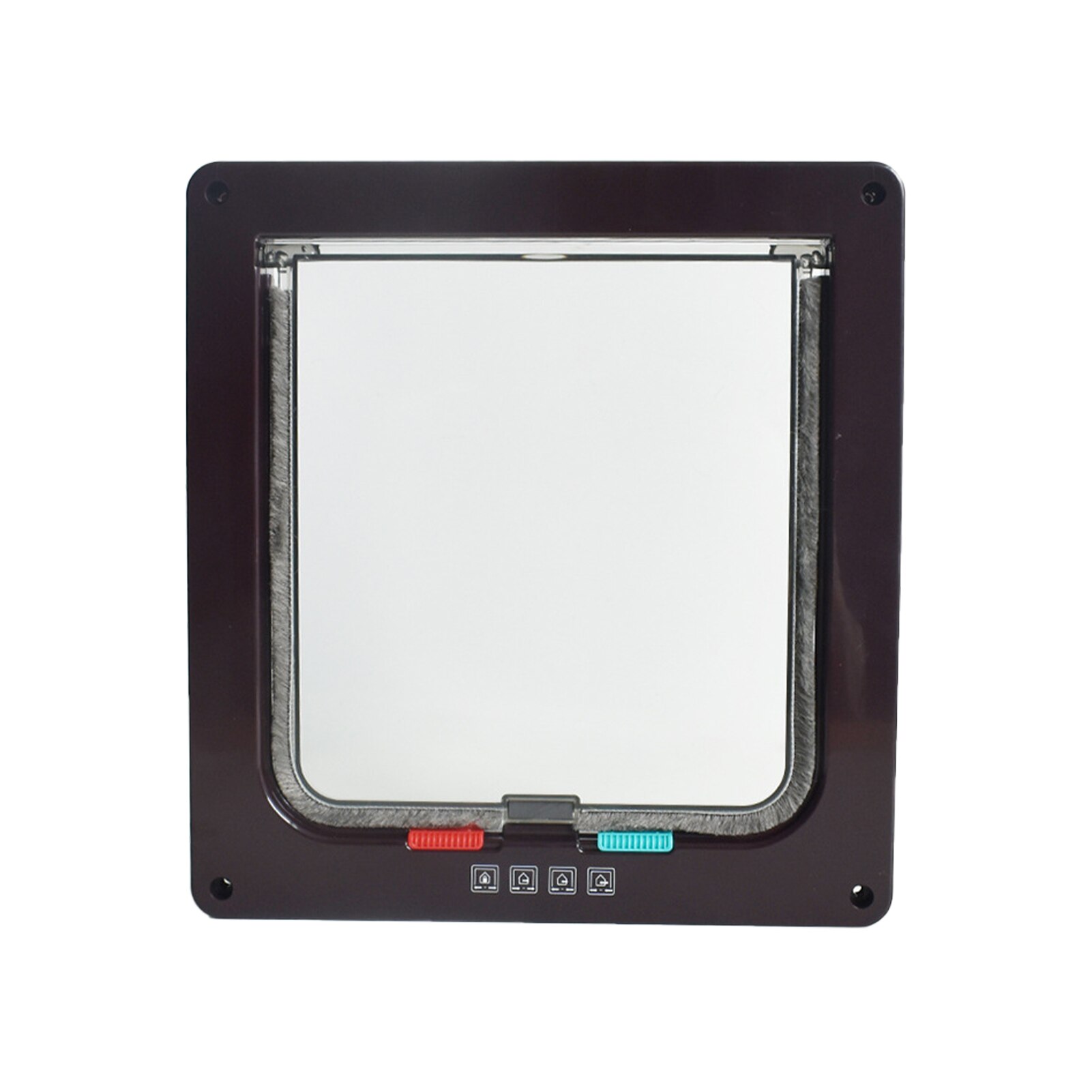 Animal Flap Gate Wall Cat Door Weather Stripping Easy Install Manual Lock 4 Way Security Puppy Pet Kitten Small Dog Convenient