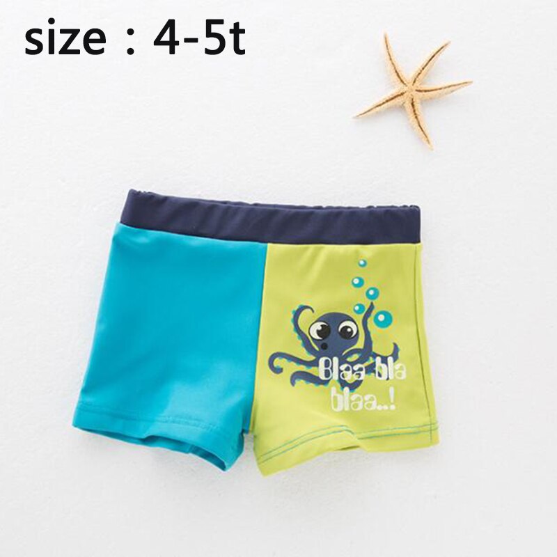 Boys beach shorts cartoon octopus printing swimwear children bathing suit toddler baby beach clothes 1-5Yrs: 4t to 5t