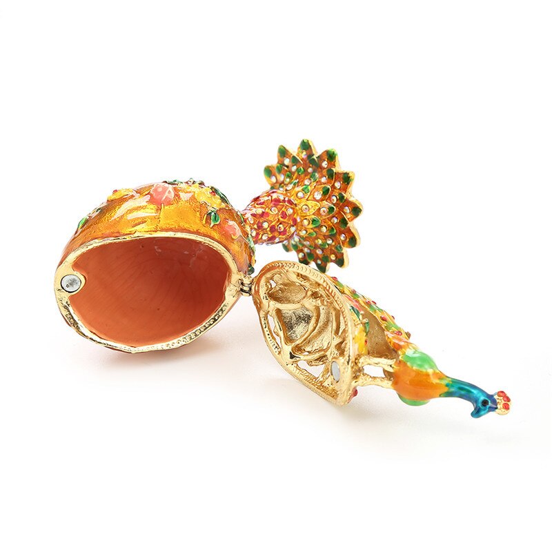 metal crafts European-style home decoration diamond-encrusted egg peacock ornaments birthday