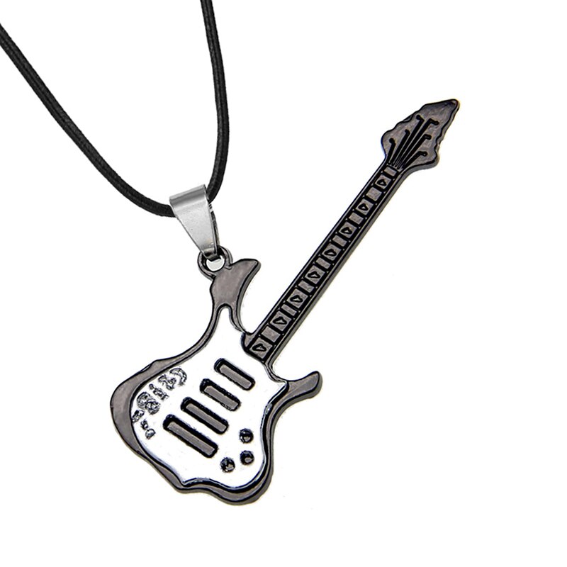 Punk Stijl Roestvrij Bas Ketting Cool Mannen Muzikale Gitaar Hanger Jongen Sieraden Accessoires Vrouwen Trui Keten: Black2 Rope Chain