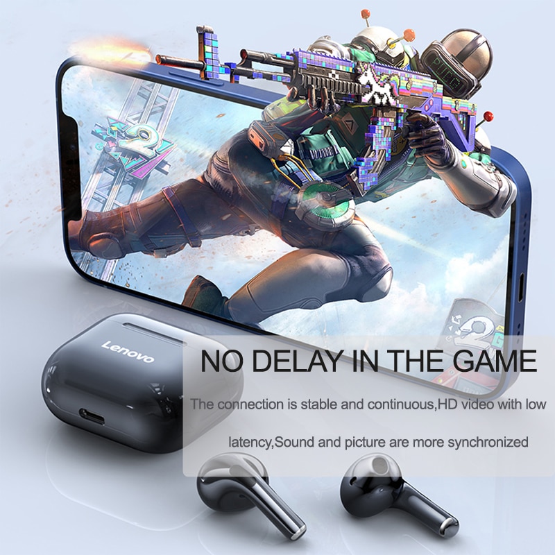 Nowy oryginalny Lenovo LP40 TWS bezprzewodowe słuchawki Bluetooth 5.0 podwójna redukcja szumów Stereo Bass sterowanie dotykowe długi tryb gotowości 230mAH