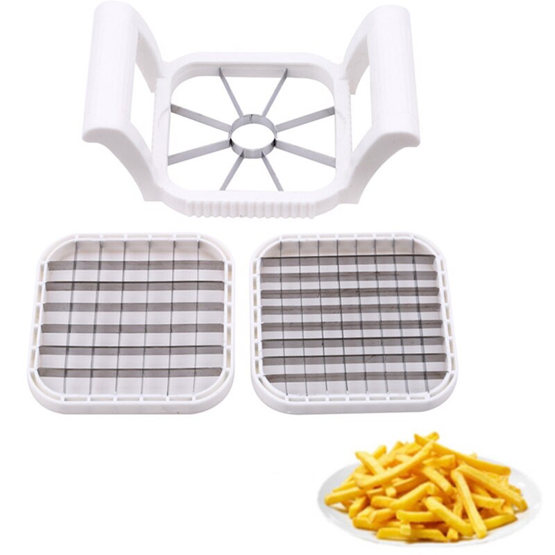 3 In 1 Rvs Franse Fry Cutter Grote Keuken Gereedschap Handleiding Aardappel Shredder Multifunctionele Groente Fruit Slicer