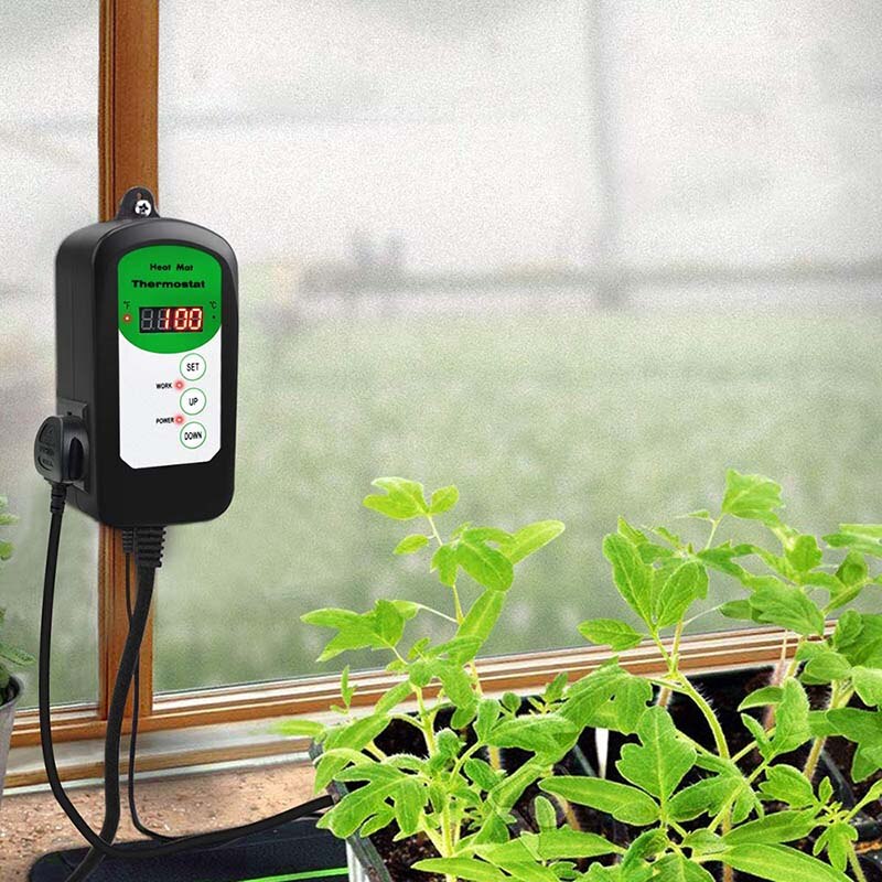 Wall Mounted Digital Plant Heat Mat Thermostat Pet Pad Heating Plant Germination Heating Temperature Controller 230V EU/UK Plug