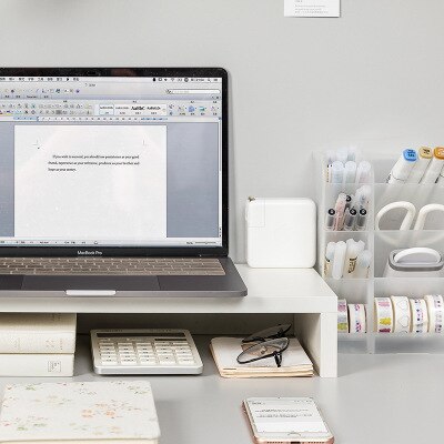 Office Computer Monitor Increase Shelf Desktop Keyboard Organize Storage Rack Tray Bracket