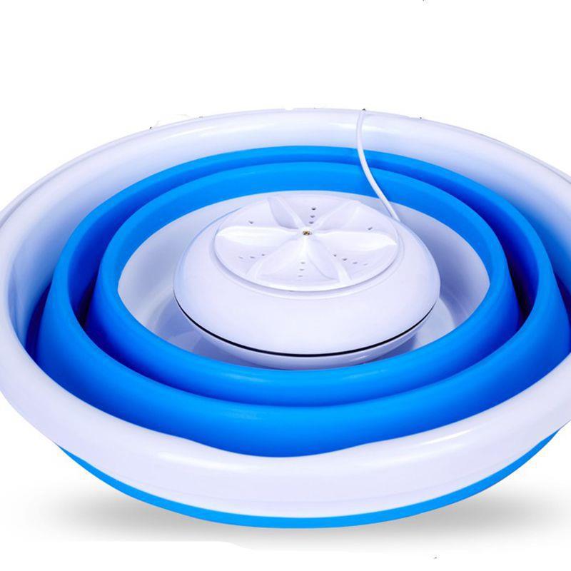 Falten-badewanne Mini Waschmaschine Ultraschall Reinigung Kleine Tragbare Unterlegscheibe USB Schlafsaal Mini Wäsche Maschine mit Klapp Fass