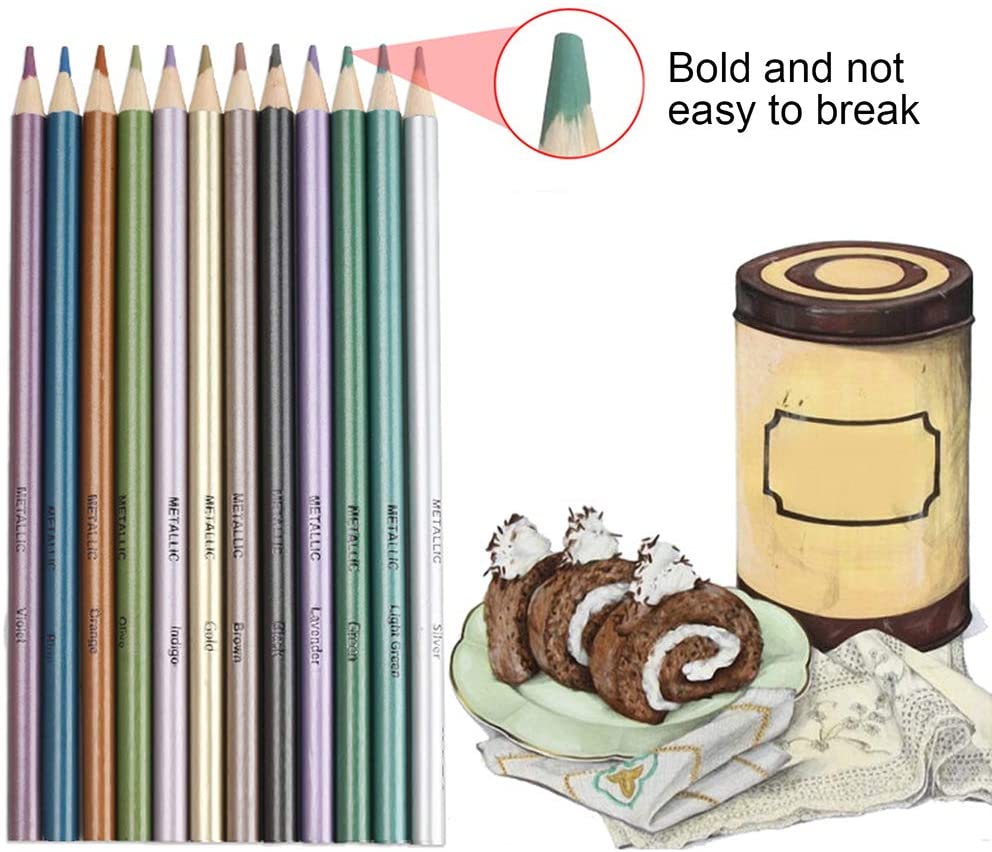 71 stk tegneskitse blyanter kul/grafit/akvarel/metallic/farvet blyant til skitsemaling farvesæt