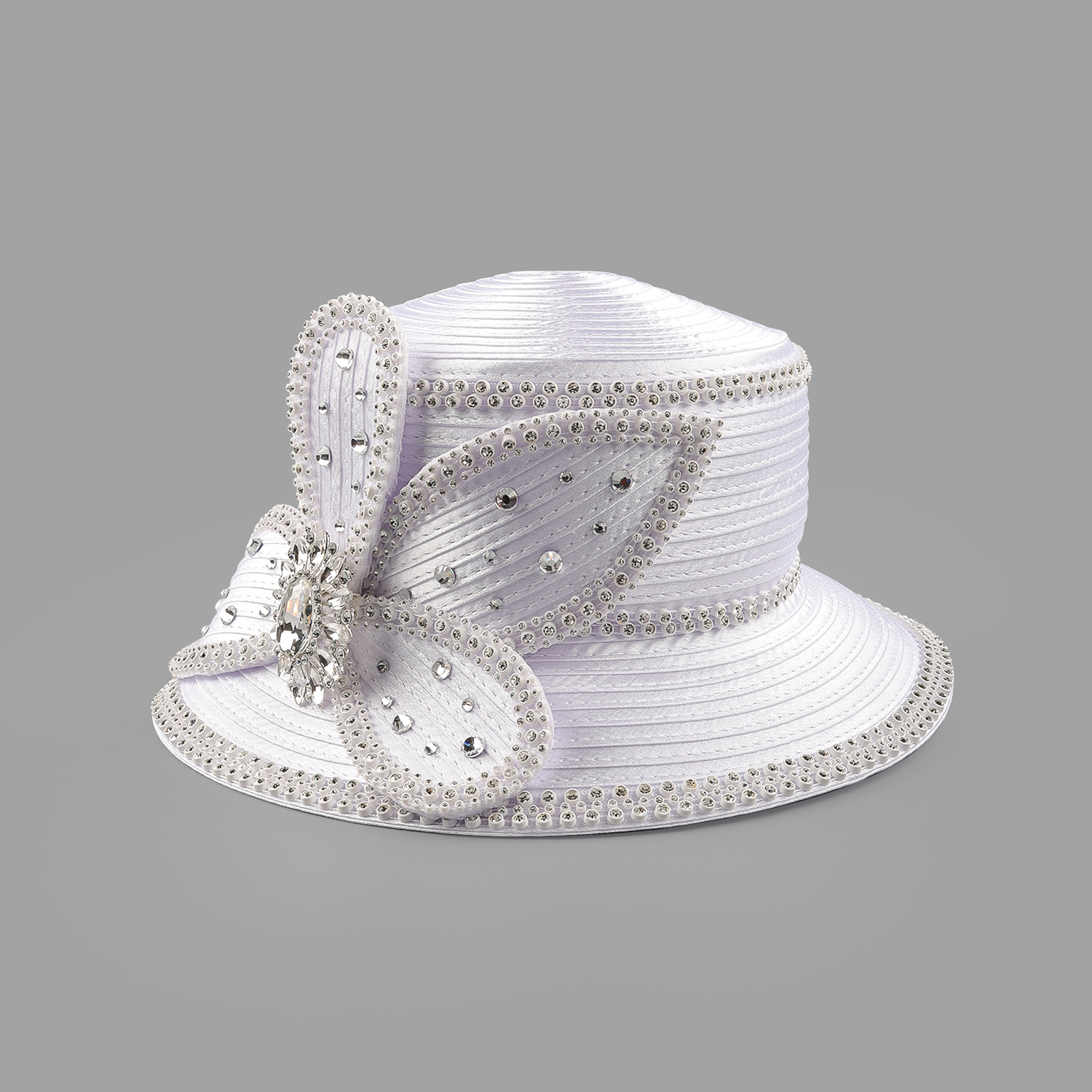 Sombrero de iglesia blanco de lujo para , banquete, tela satinada, sombreros de fotografía, cadenas Premium, sombrero Formal, gorra superior de flores para mujeres y señoras: Rosa