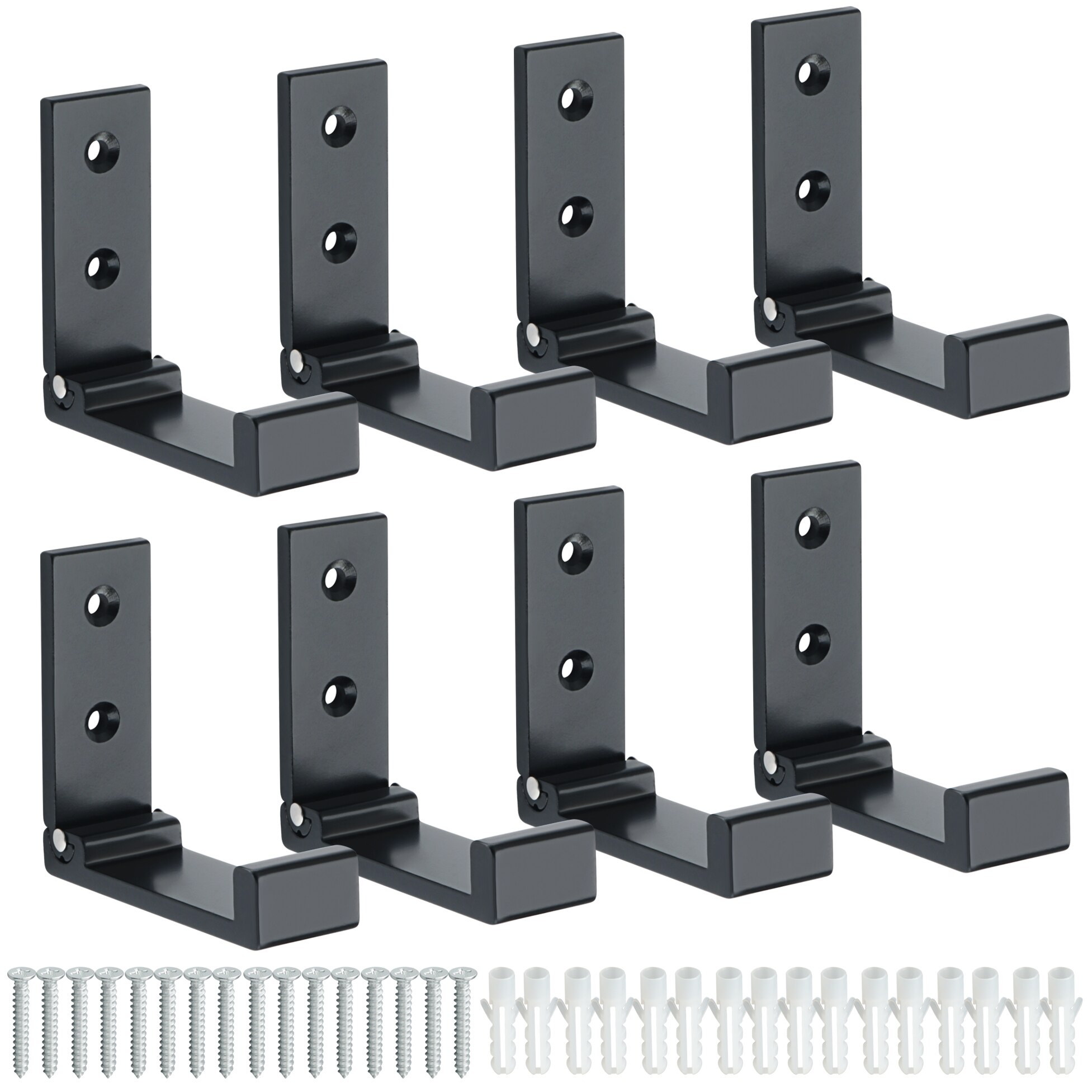 Crochet mural pliant en acier inoxydable, crochet caché pour porte-serviettes, pour la maison, la cuisine, la salle de bains, noir mat: 70X76mm 8pcs