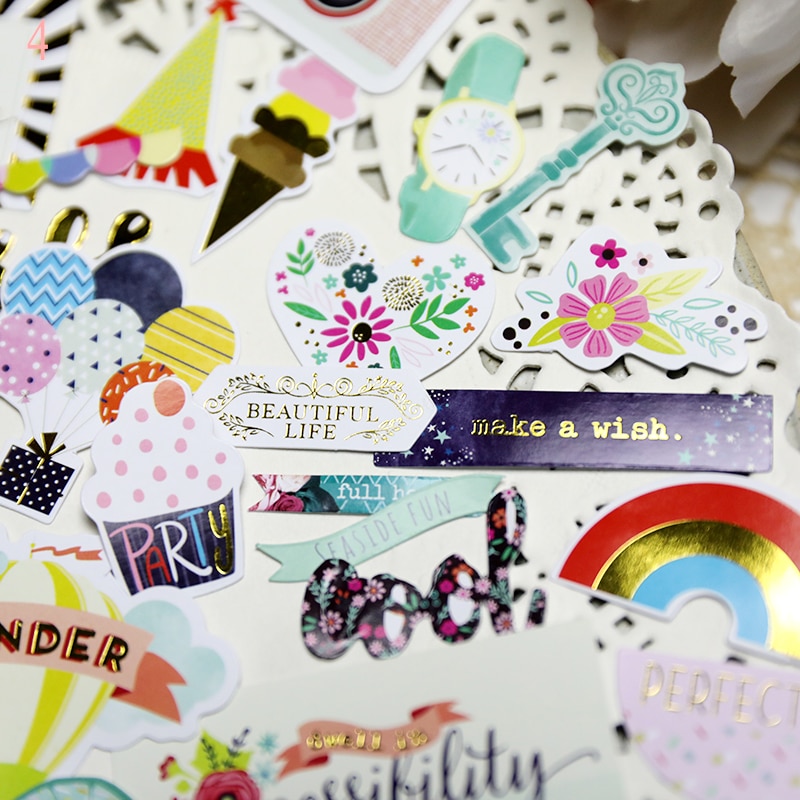 97pcs Make A Wish Paper Cardstock Die Cut Stickers for DIY Scrapbooking/photo album Decoration Card Making Crafts