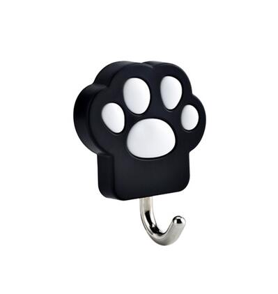 Ganchos decorativos de pata de gato, colgador de pared autoadhesivo, ganchos para llaves, ganchos para puerta de armario de cocina, colgadores de organizador para el hogar: Negro