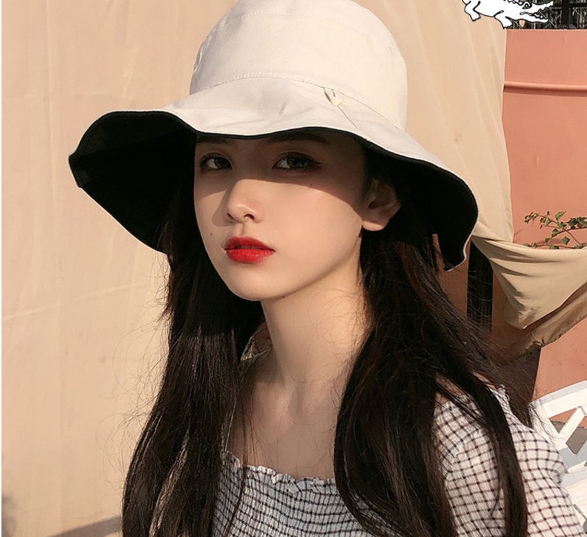 summer hat sun hat foldable sun blockRaffia Bow Sun Hat Wide Brim Floppy Summer Hats For Women Beach hat Double-sided wearable