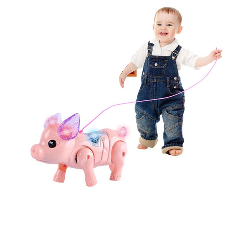 Correa de cerdo eléctrico Multicolor correa de luz Hobby LED cultura baile cerdito brillo música cerdo juguete luminoso juguetes de plástico