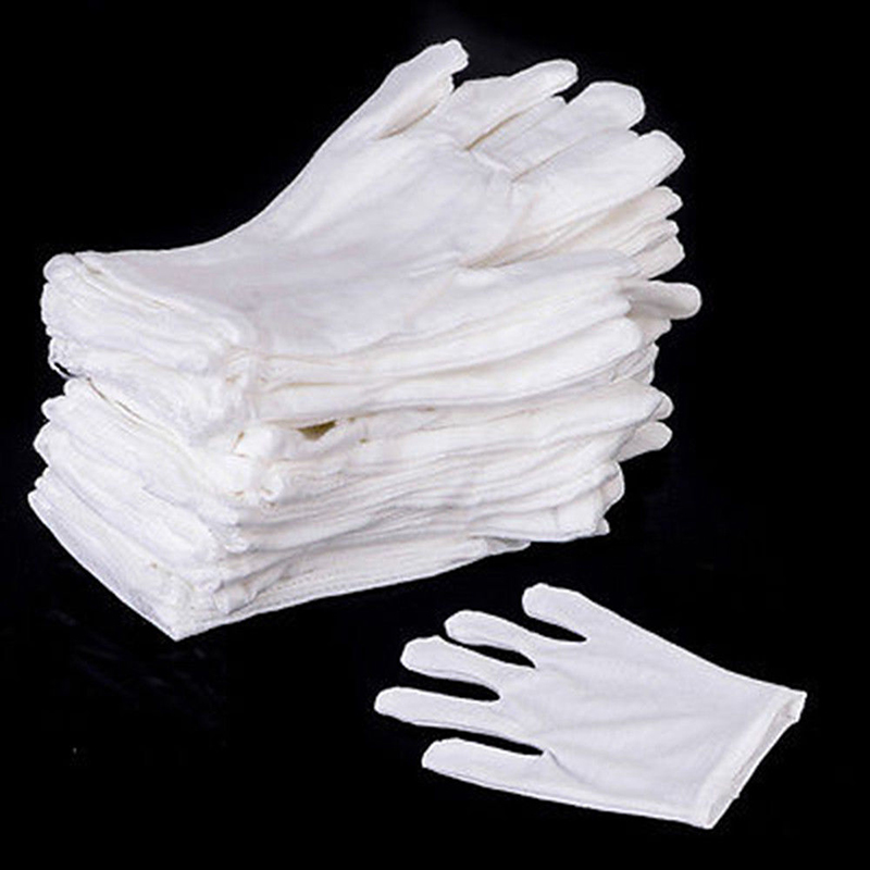 1 Paar Wit Werkhandschoenen Inspectie Katoen Werk Hoge Stretch Handschoenen Dunne Sieraden Lichtgewicht Etiquette Handschoenen