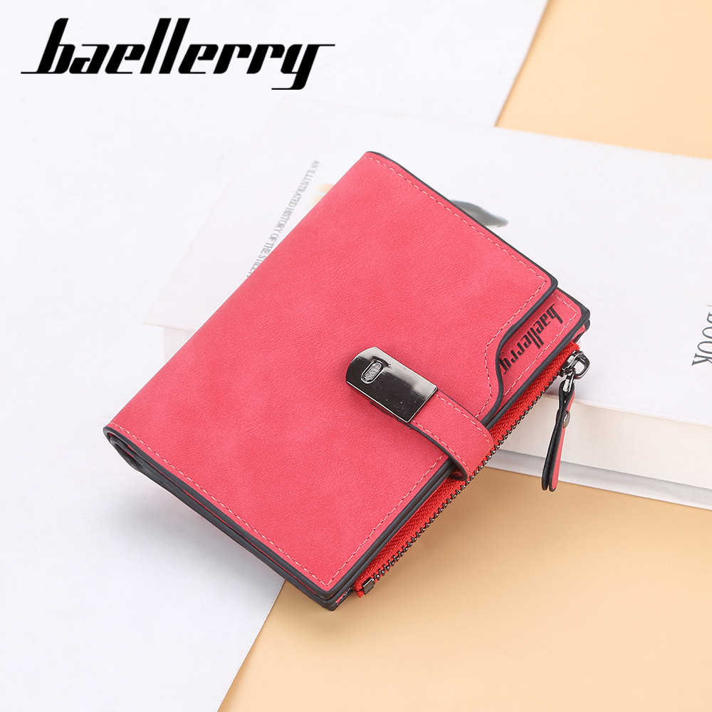 Baellerry Women Wallets Short Magnetic Buckle Card Holder Female Purse Zipper Wallet For Women
