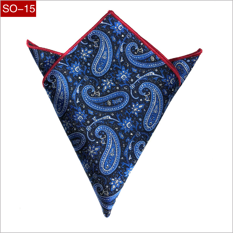 Heren zakdoek luxe jacquard stropdas voor heren paisley pochet handdoek zakdoeken 26.5cm volledige jurk accessoires: Zy-so -15