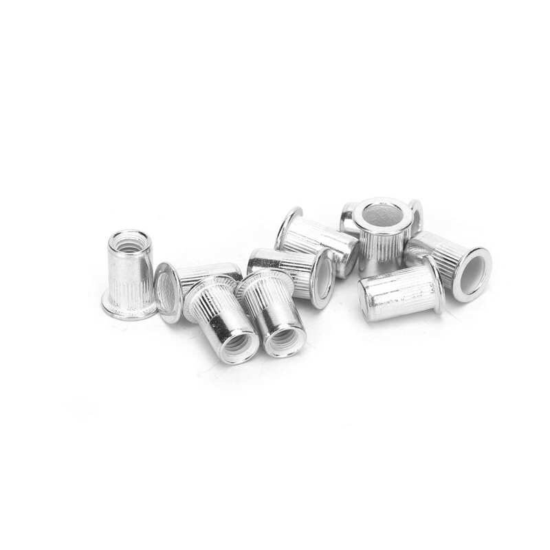 Aluminum Rivet Nuts M6 Threaded Insert Nut Fastener Accessory Flat Head Rivnut Threaded Insert