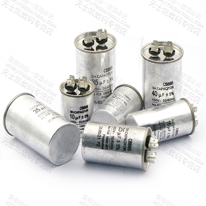 AC Motor Capacitor Air Conditioner Compressor Start Capacitor CBB65 450VAC 20uF 25uF 30uF 35uF 40uF 45uF 50uF 60uF 70uF