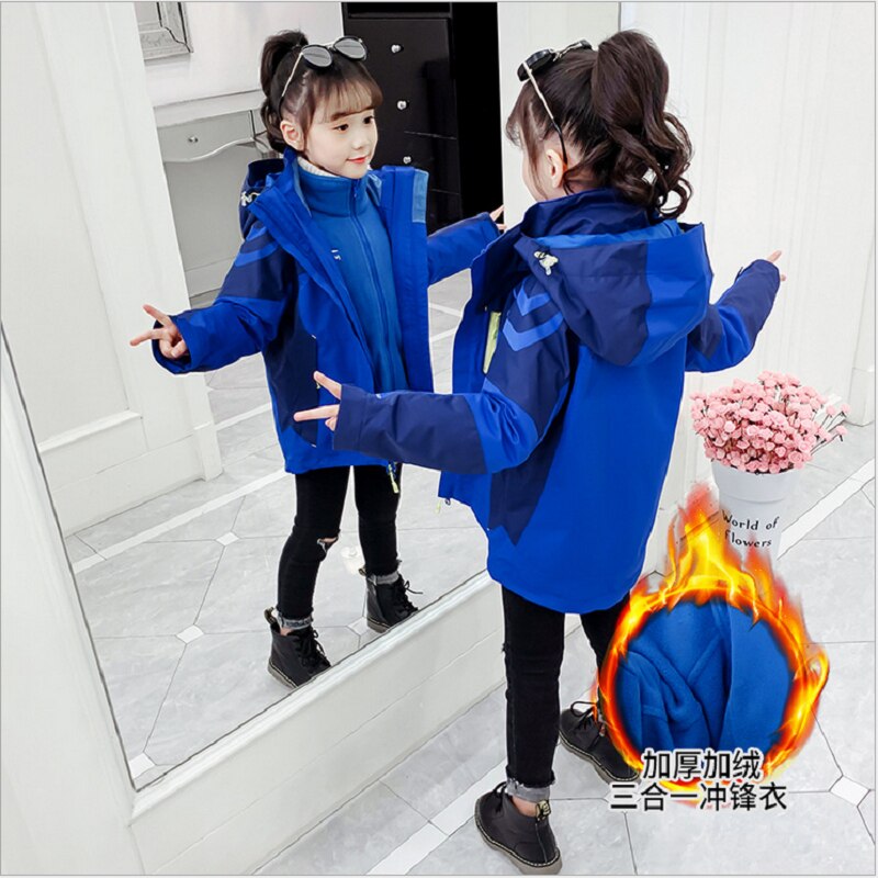 children's winter jacket windproof waterproof three-in-one thick warm jacket for girls winter kids clothes girls winter coat