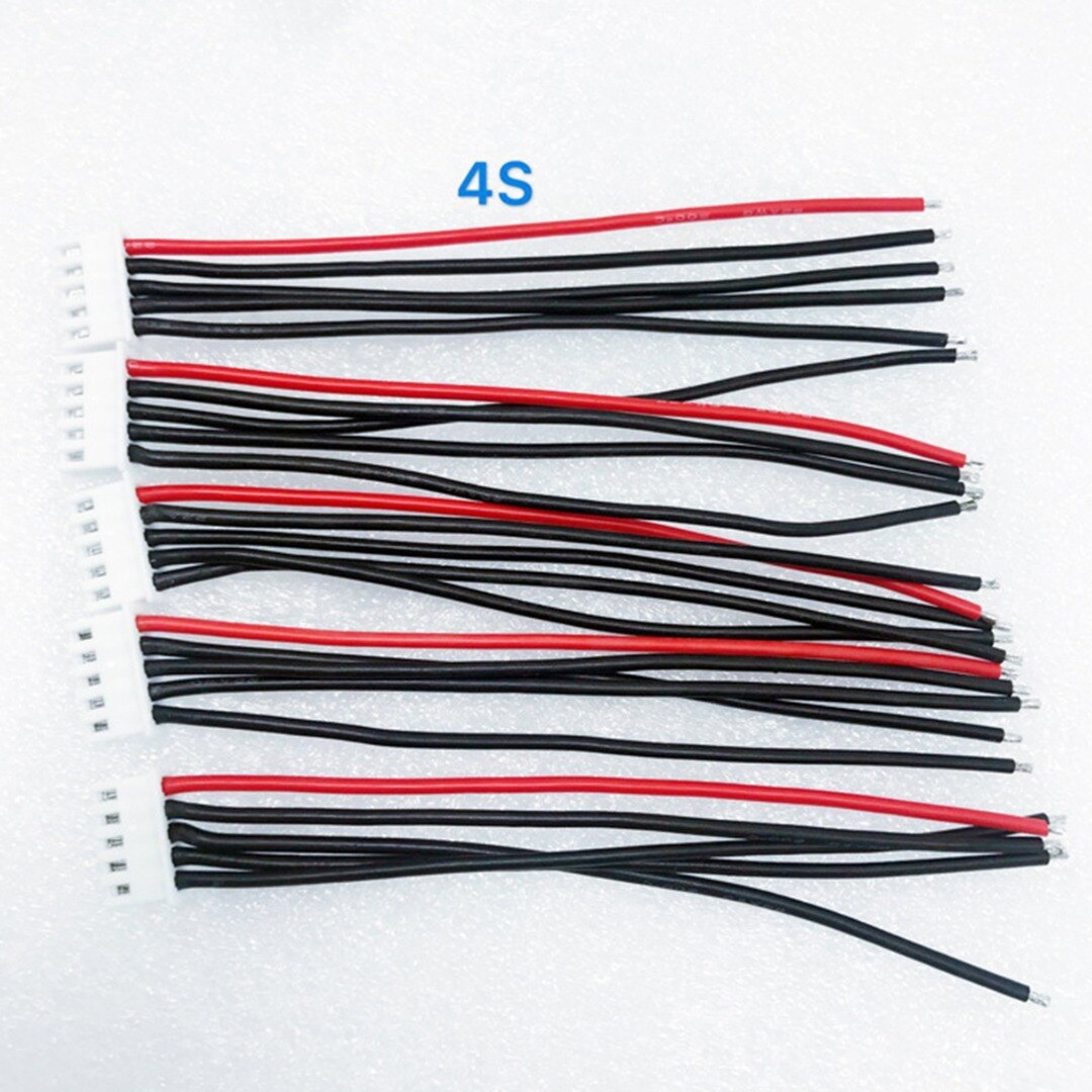 5Pcs/set 2S 3S 4S 5S 6S LiPo Battery Balance Charger Silicone Cable Wire JST-XH Connector Balancer Cable: 4S