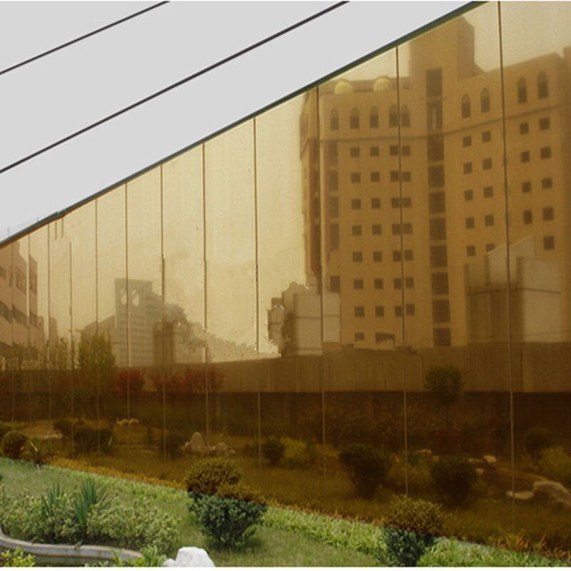 SUNICE-película Solar polarizado ventana UV reflectante espejo dorado, pegatina de vidrio, aislamiento térmico tintado, calcomanías de privacidad para construcción del hogar