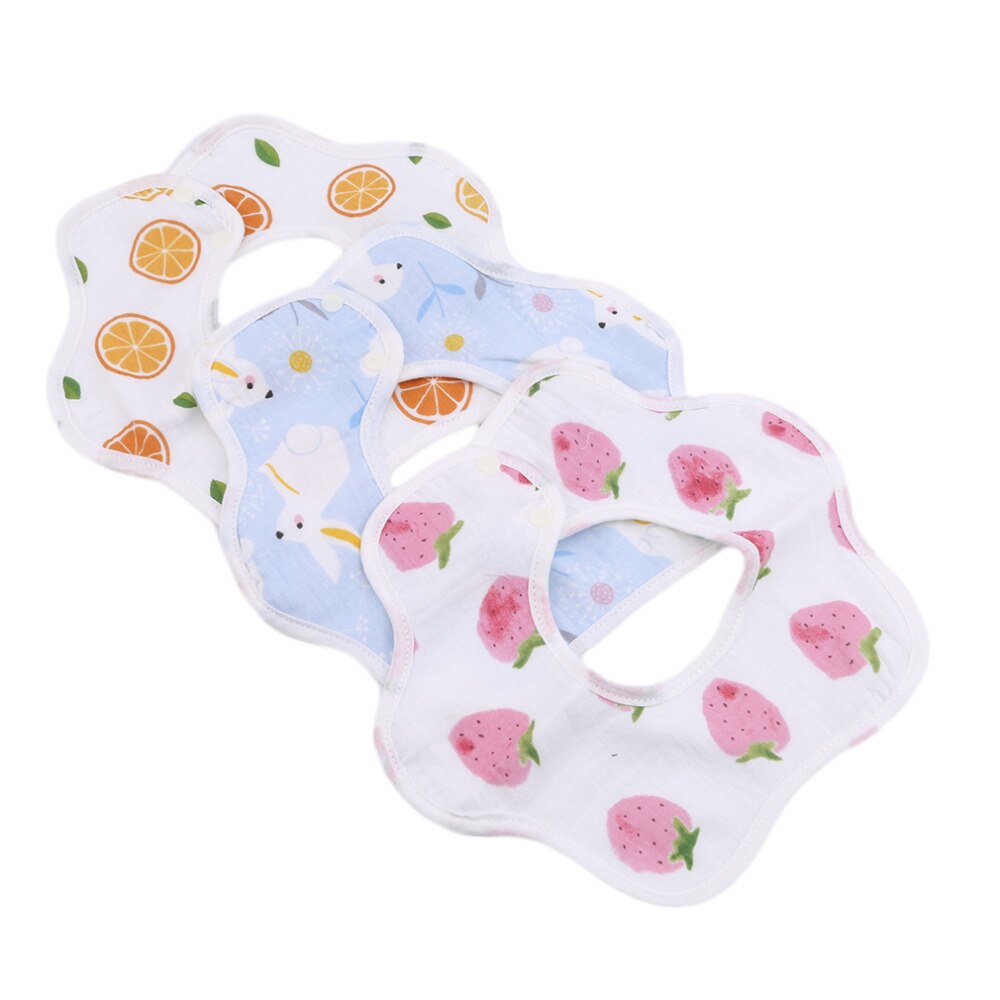 2 Baby Slabbertjes - Katoen & Polyester - Cartoon Dierenprint - Voedingsdoeken Baby