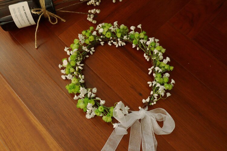 Couronne de gypsophile blanche accessoires de tête de mariée