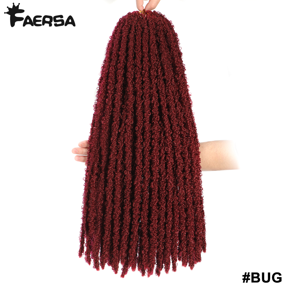 Borboleta locs crochê cabelo dreadlocks meche falso fechaduras crochê tranças de cabelo extensões fechaduras macias trança encaracolado cabelo sintético: Bug