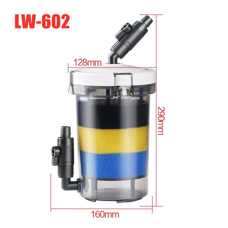 Fish Tank Filter Aquarium Bucket Water Pump With Regulating Valve External Silent Filter Air Pump Canister Aquarium Accessories: LW-602