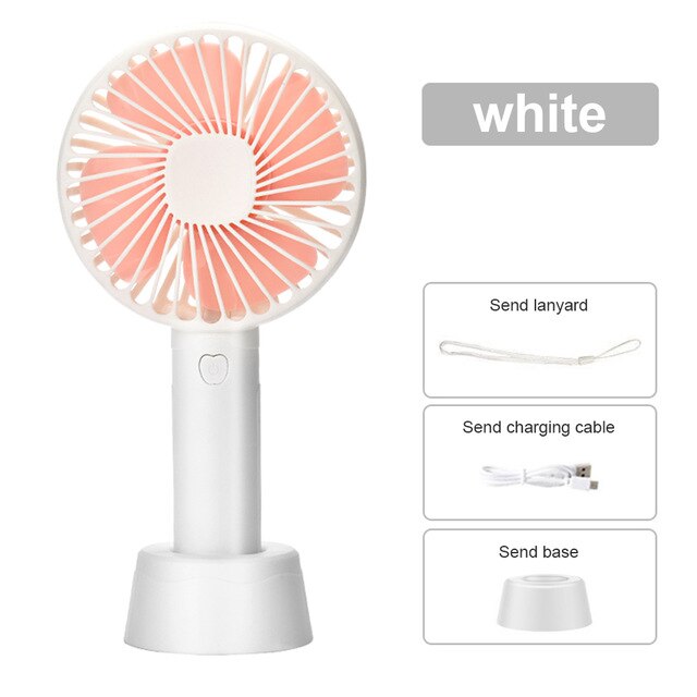 Handheld Usb Mini Fan Wind Power Ultrastille Handig Draagbare Handheld Oplaadbare Leuke Kleine Koelventilator Verstelbare: A