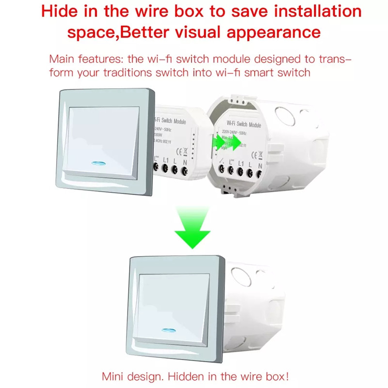 Lonsonho Smart Wifi Schalter Relais 2 Gang 220V Tuya Smart Home Automation Modul Fernbedienung Kompatibel Alexa Google Hause mini