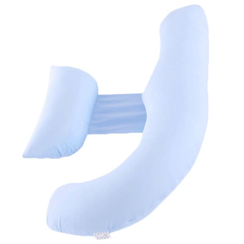 J-type dutje kussen kussen multifunctioneel zacht kussen zijslaper afneembaar wasbaar voor zwangere vrouwen: Blauw