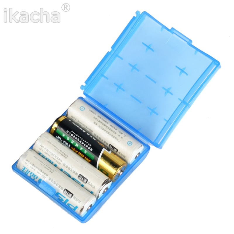 1 stks Plastic Accu Hard Case Dozen Batterij Houder tas voor 4x AA/AAA flash light batterij case