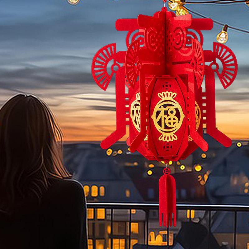 Palace Lantern Red Chinese Year Palace Lantern With Chinese Character 'FuSpring Festival Lucky Pendant Chinese Traditional
