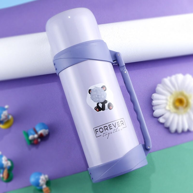 Bouteille Thermos 1.2L/1.5L bouteille d'eau chaude de voyage en plein air bouteille sous vide en acier inoxydable bouteille Thermos Portable de grande capacité: 1.2L / purple