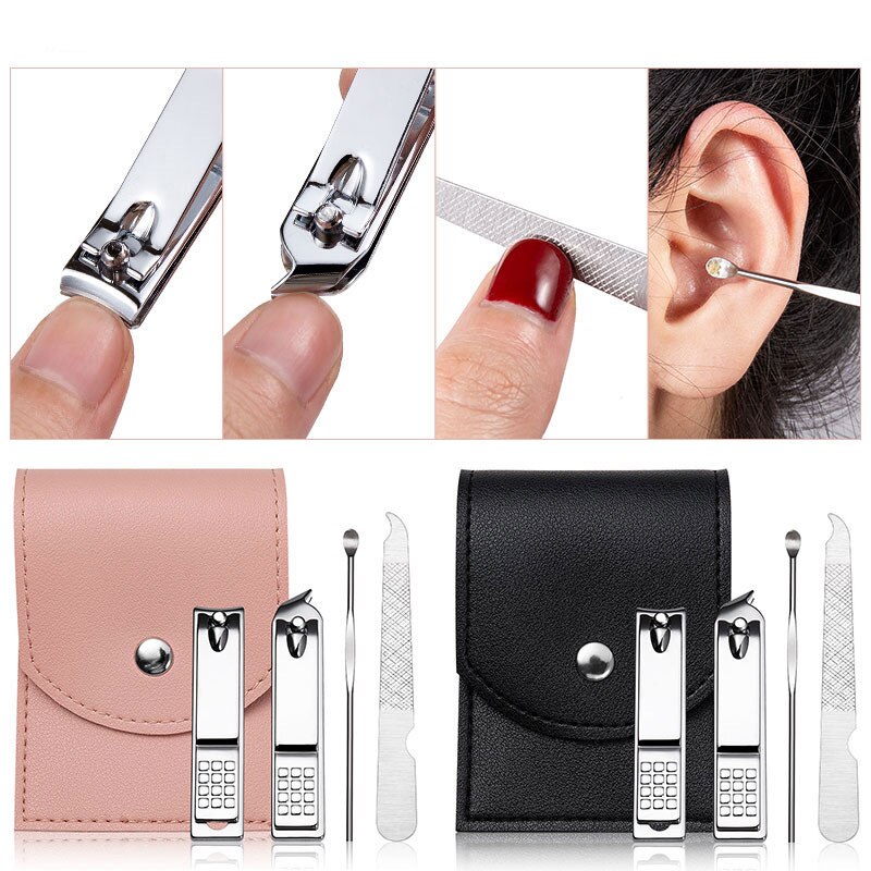 4 pièces/ensemble manucure coupe-ongles Cutter pédicure voyage hygiène Kit directe en acier inoxydable coupe-ongles ensemble d'outils