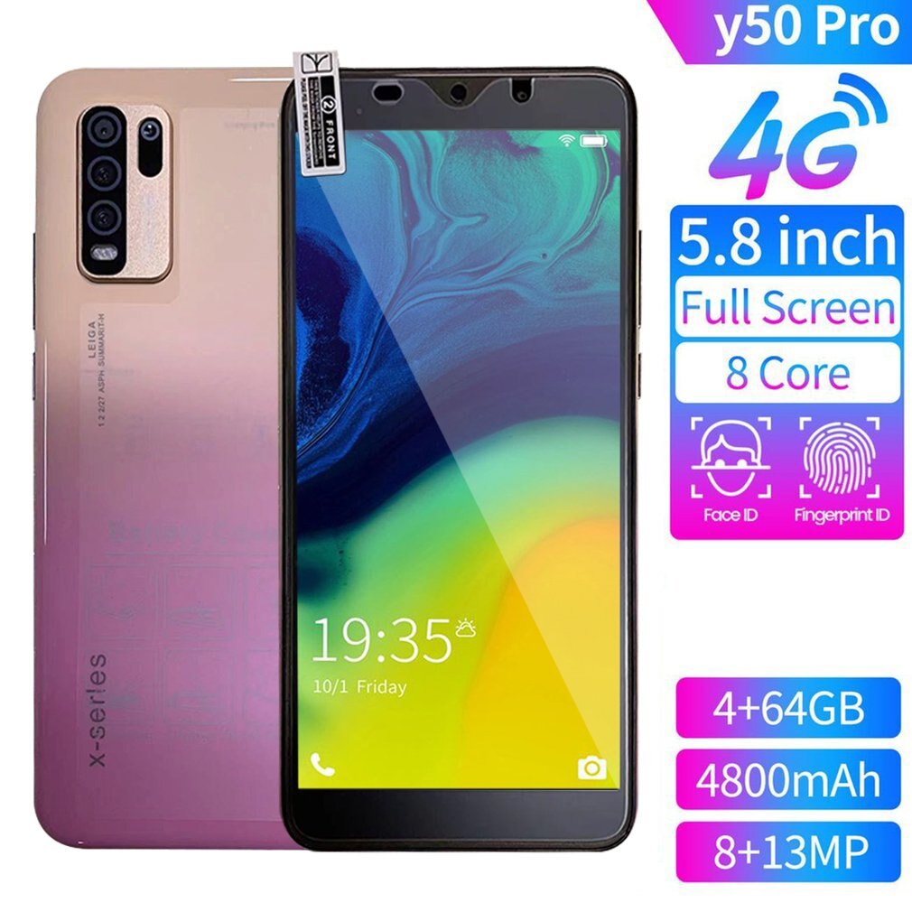 Y50 PRO – Smartphone Android 5,8 Pouces, Grand Écran, Double SIM, Double Attente, Tendance, Haute Résolution, 8 Cœurs