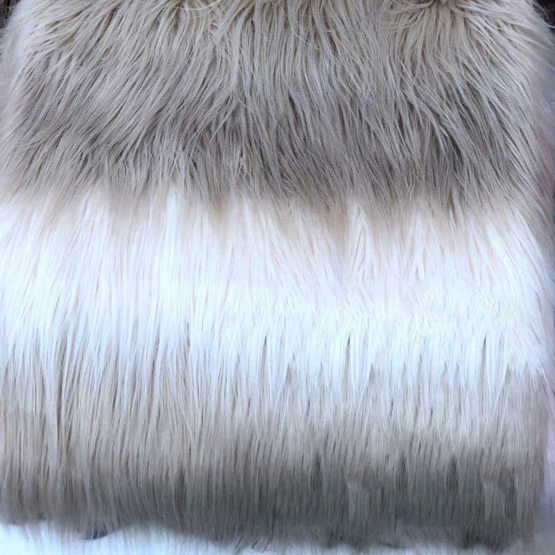 Faux fur drie-kleur jacquard vallen water haar gradiënt rolling bos pluche strand wol thuis textiel kussen kleding stof