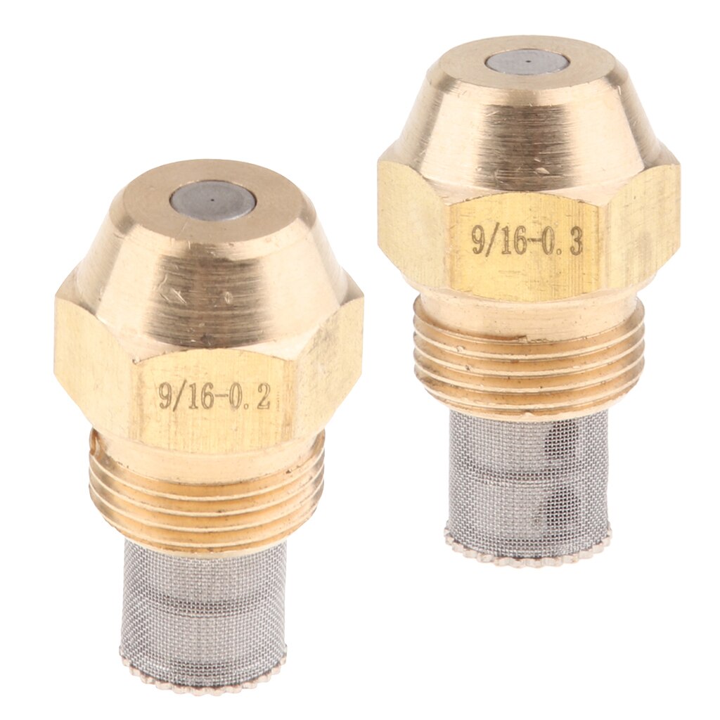 2pcs Furnace Oil Burner Fuel Nozzle Fits for Boilers 9/16'' External Thread Connect Home Improvement
