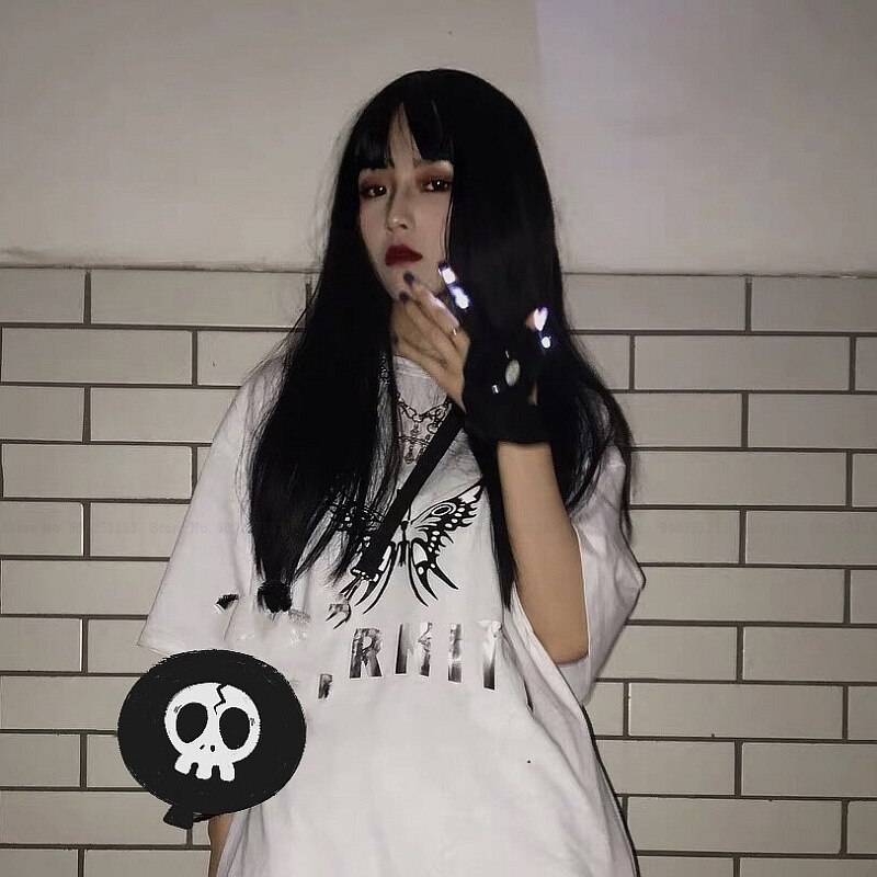 Pary w japońprzejrzeć stylu Harajuku koreańnarty moda doprowadziło lekkie rękawiczki Streetwear kobiety punk gotycki styl pół palca rękaw osłona palca