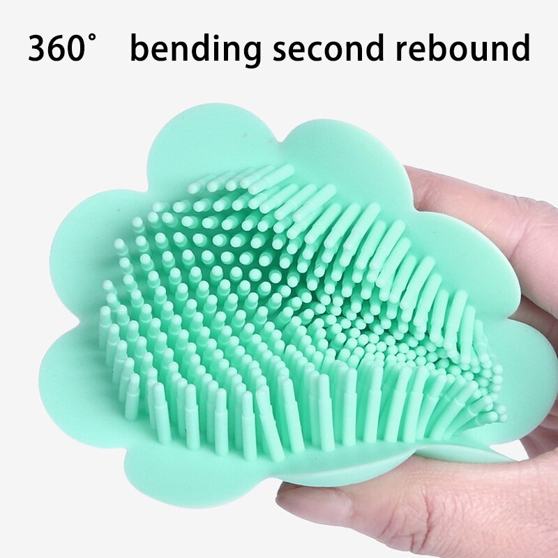 Cepillo de silicona para baño de bebé multiusos con forma de flor, cepillo de masaje para el cuero cabelludo, cepillo para lavar el cabello, cepillos para champú, suministros de ducha infantil