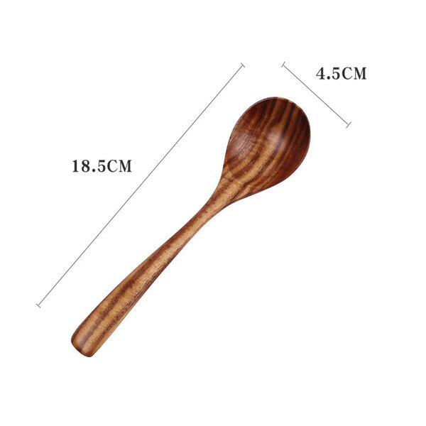 Korean Style Natural Wood Long Handle Soup Spoons For Cooking Mixing Stirr Kitchen Mini Seasoning Measuring Tools Coffee Scoop: 09