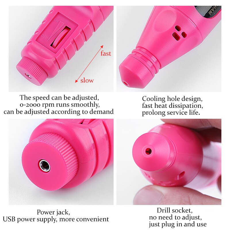 1 Set Electric Nail Drill Machine Manicure Machine Pedicure Drill Set Ceramic Nail File Nail Drill Equipment Tools