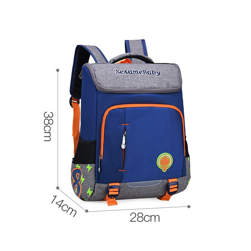 Kinderen School Tassen rugzak voor Jongens Meisjes reistas Rugzakken Grote Capaciteit Rugzak voor 1-5 rangen Mochila Infantil zip: small dark blue-gray
