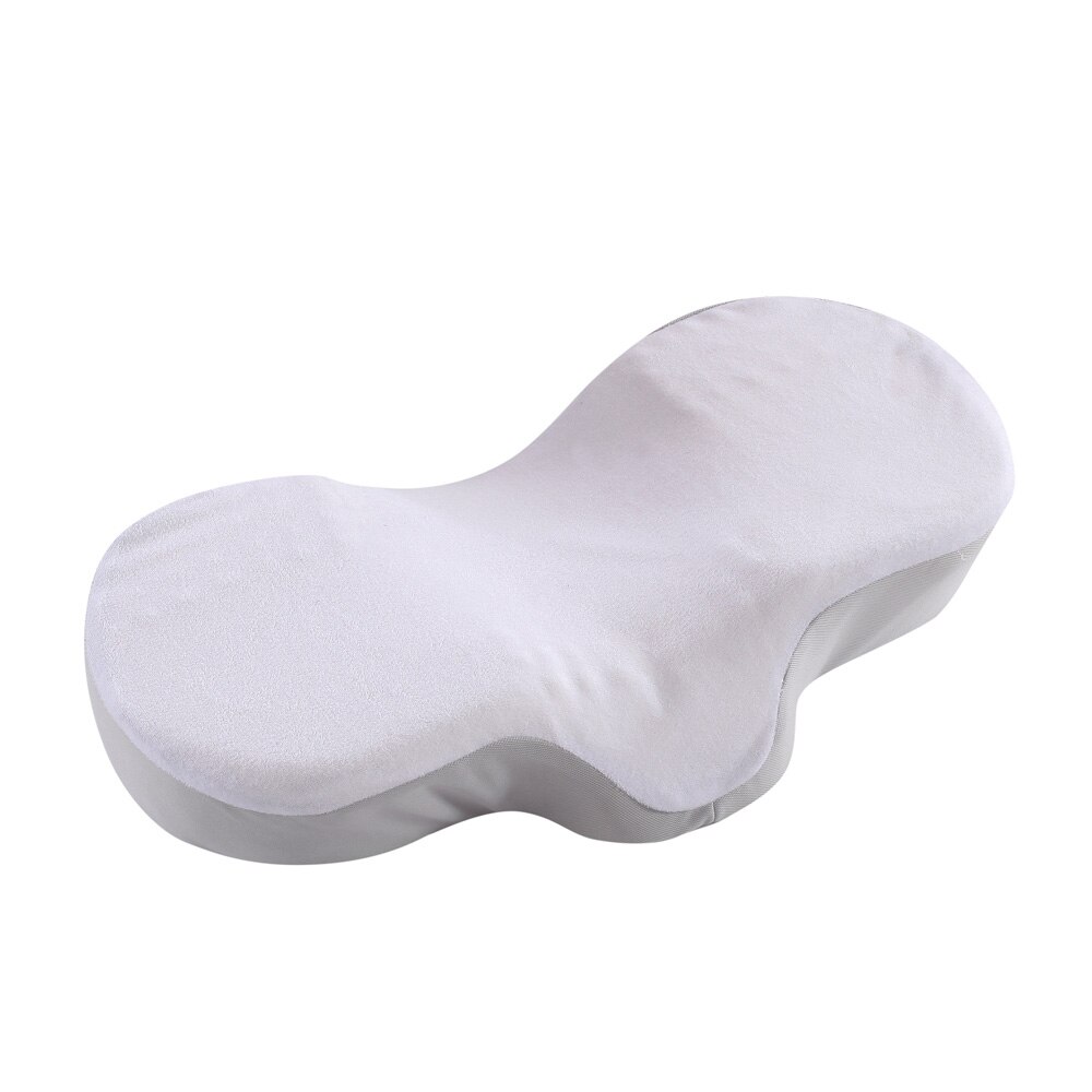 Memory Foam Anti Wrinkle Pillow Ergonomic Curve Improve Sleeping Pillows Perfect Concave Headrest Neck Support: Light Grey