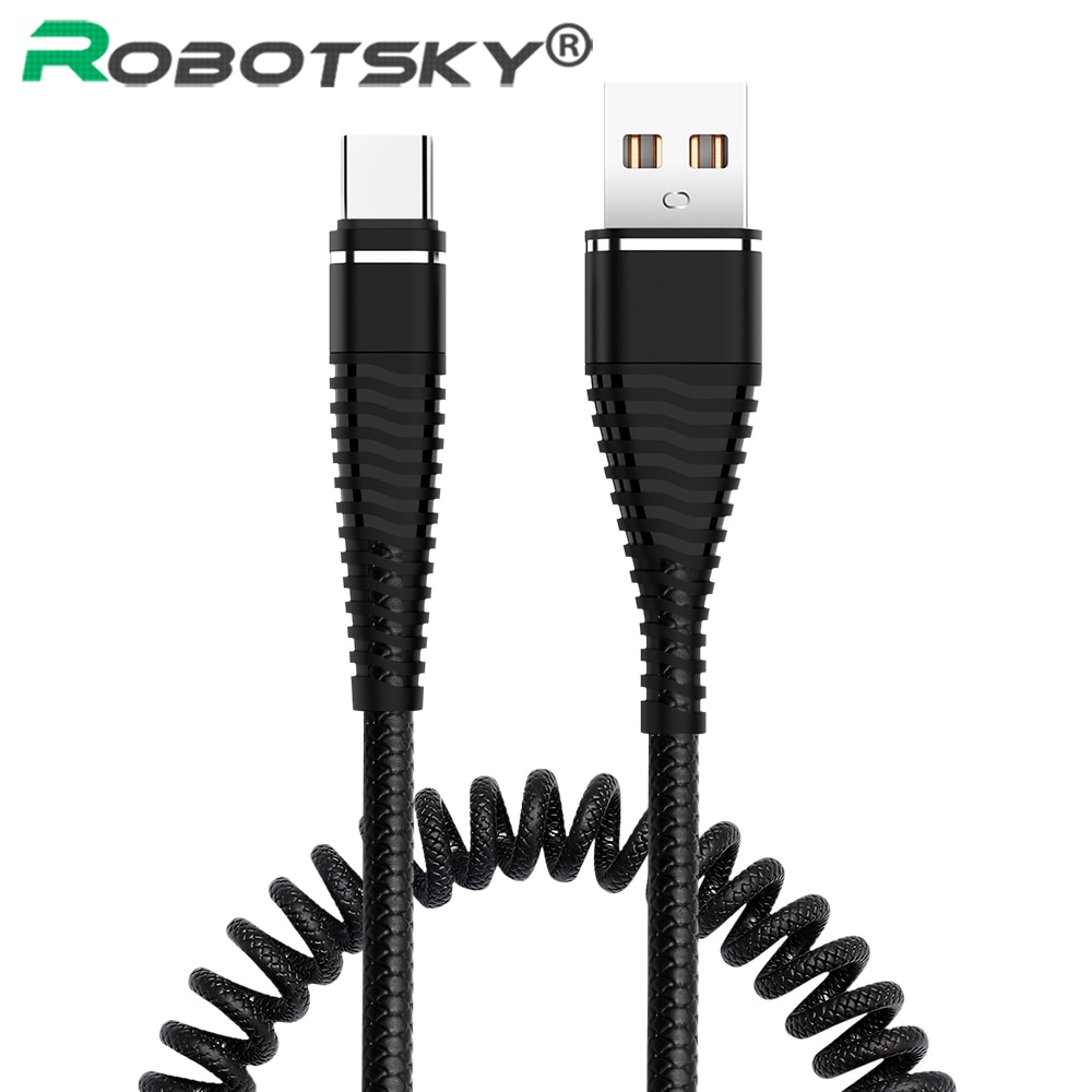 Robotsky Frühling USB Kabel Typ C Schnelle Ladung Daten Linie Frühjahr synchronisieren USB Ladegerät Kabel Für XiaoMi Huawei Letv Samsung Mikro USB