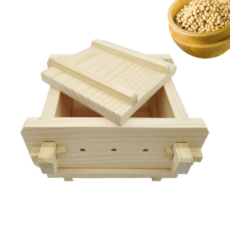 Removable Wooden Tofu Press 16*12*9cm Homemade Tofu Mold DIY Tofu Box with Pressure Tofu Press Kit Kitchen Cooking Accessoires
