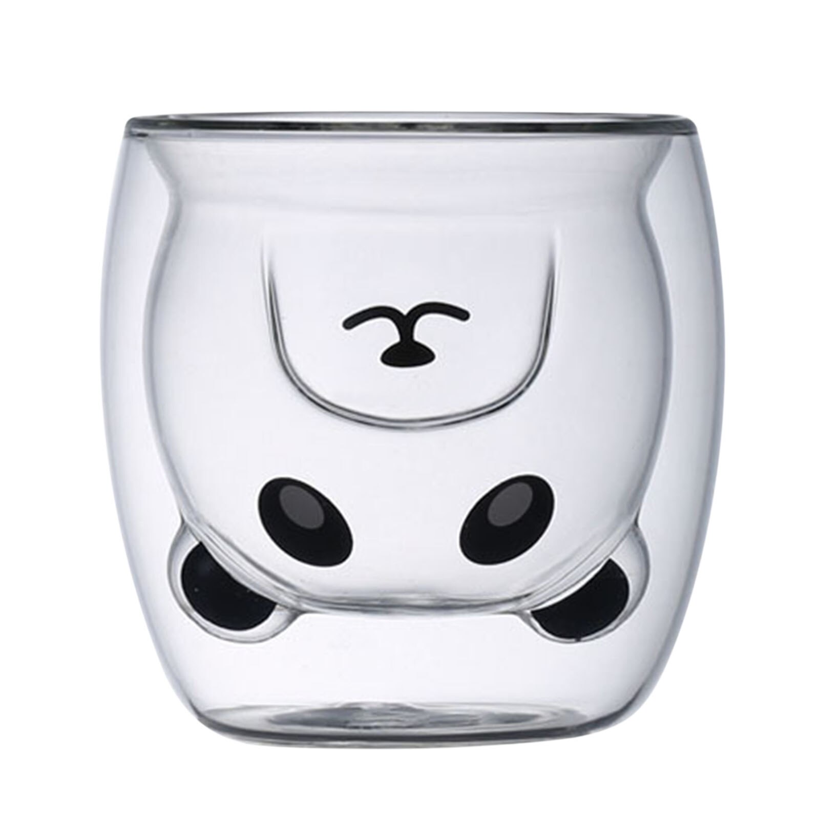 Heat Resistant Double Wall Glass Cup Mugs Borosilicate 2-layer 260ml Glass Cute Panda Cat Tea Coffee Cup: Panda