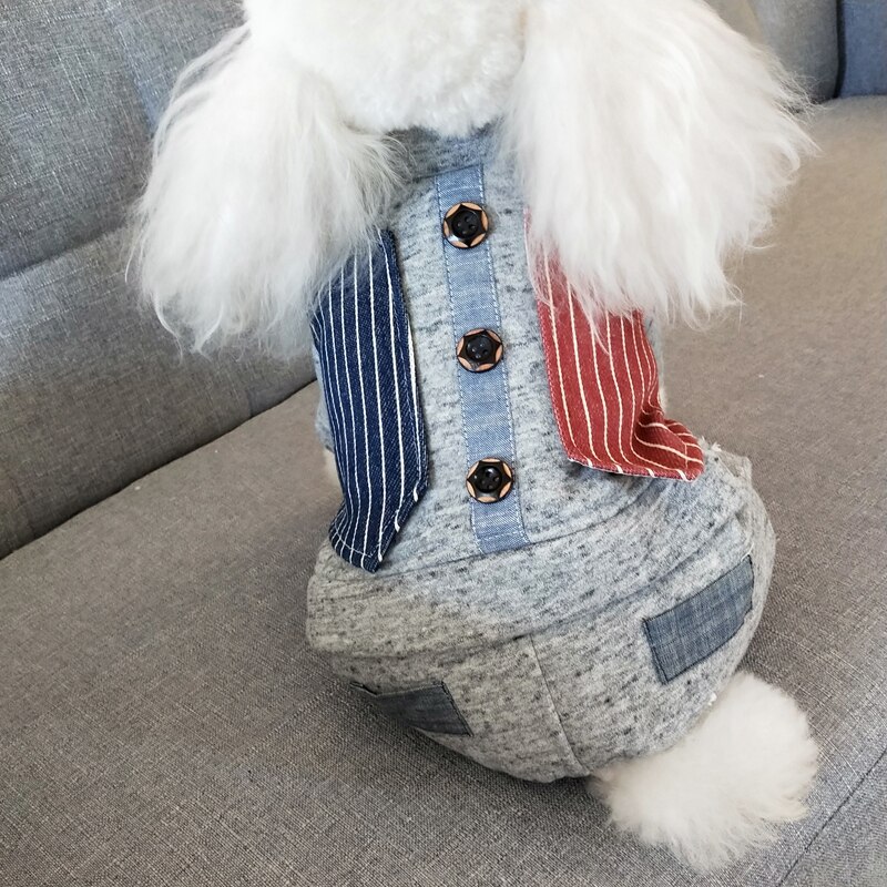 Mono a rayas para perro, Sudadera con capucha, abrigo para cachorro, chaqueta, ropa de invierno, atuendo para perros, gatos, tamaño pequeño y mediano